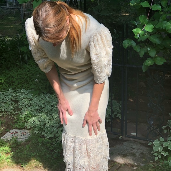 Toula long silk knit embroidered dress - Picture 7 of 11